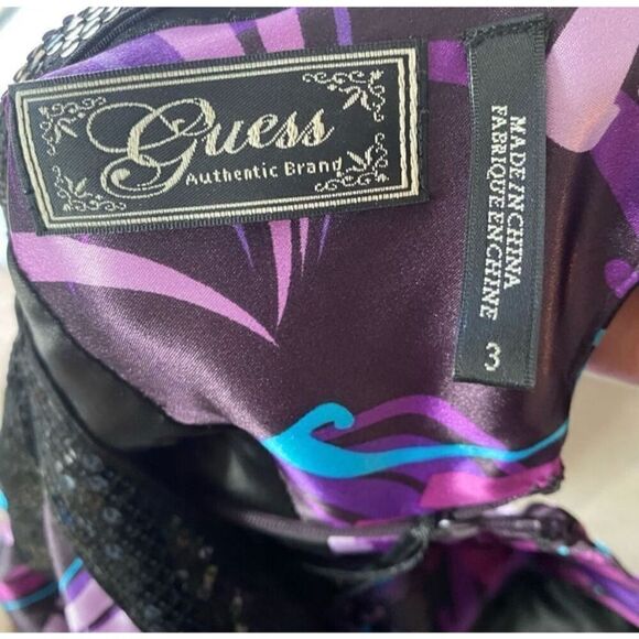 Guess Women's Size 3 Mini Boho Cocktail Dress Multicolor Swirl Party - Picture 4 of 5
